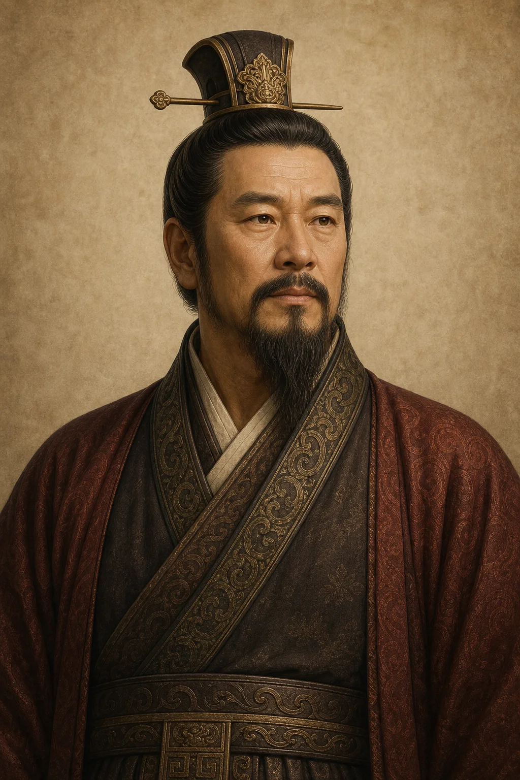 Traditional portrait-style image of Liu Bang, founder of Western Han
