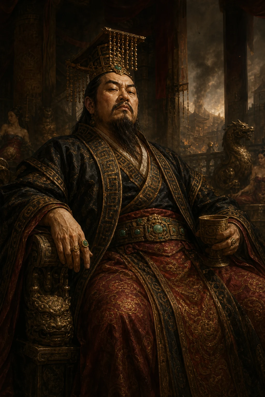 Illustration of Xia Jie, the last Xia king defeated before the rise of Shang
